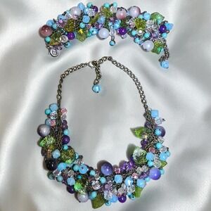 Artisan Fairycore Boho Cha Cha Necklace & Bracelet Demi Parure Cottagecore